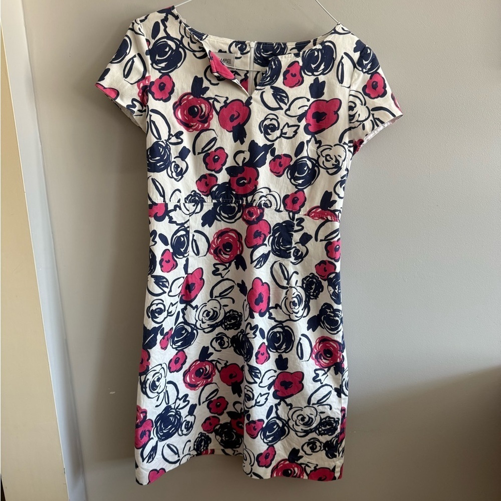 Sara Campbell Floral Sheath Dress Size 10 Made in USA